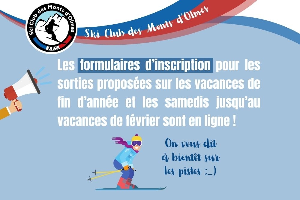 Les formulaires d'inscriptions sont en ligne