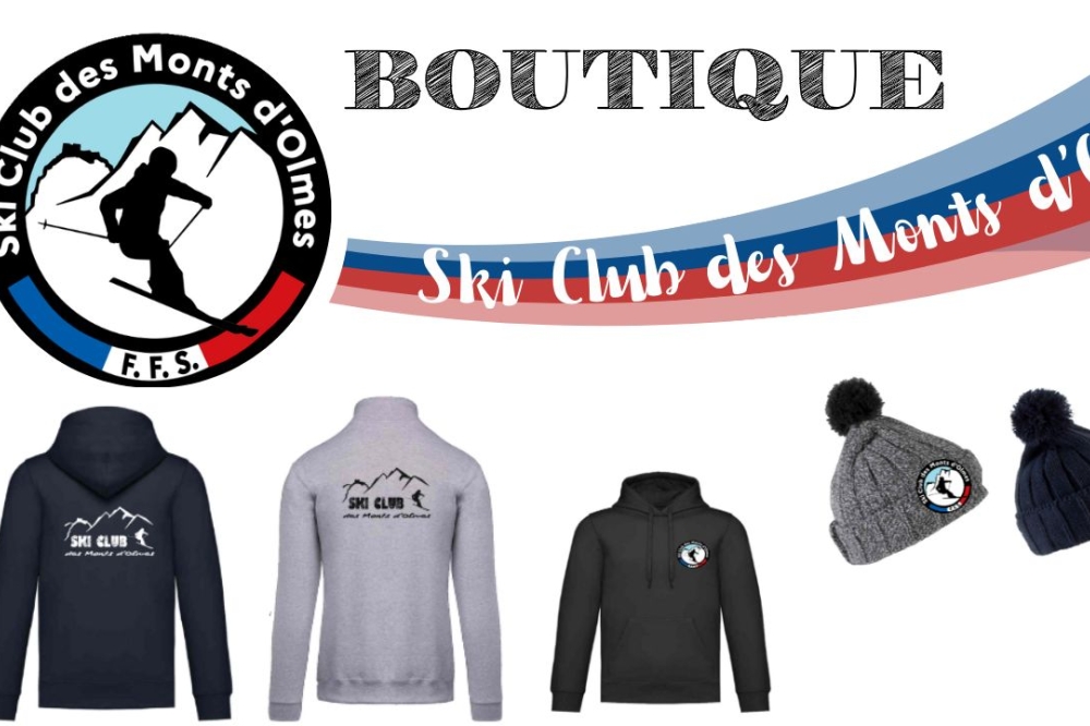 Des sweats et bonnets brodés aux couleurs du ski club !